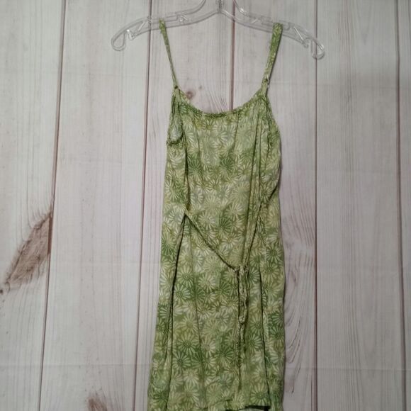 American Eagle Shirt Ladies Medium Green Floral‎ Sleeveless - Picture 2 of 8